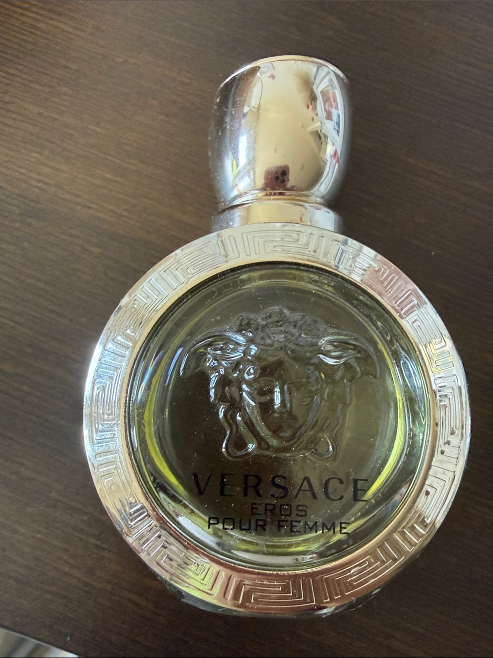 Versace Eros Pour Femme Gold and Yellow Perfume Bottle